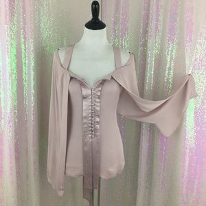 NWT BCBG Lilac Juliet Cold Shoulder Top XS